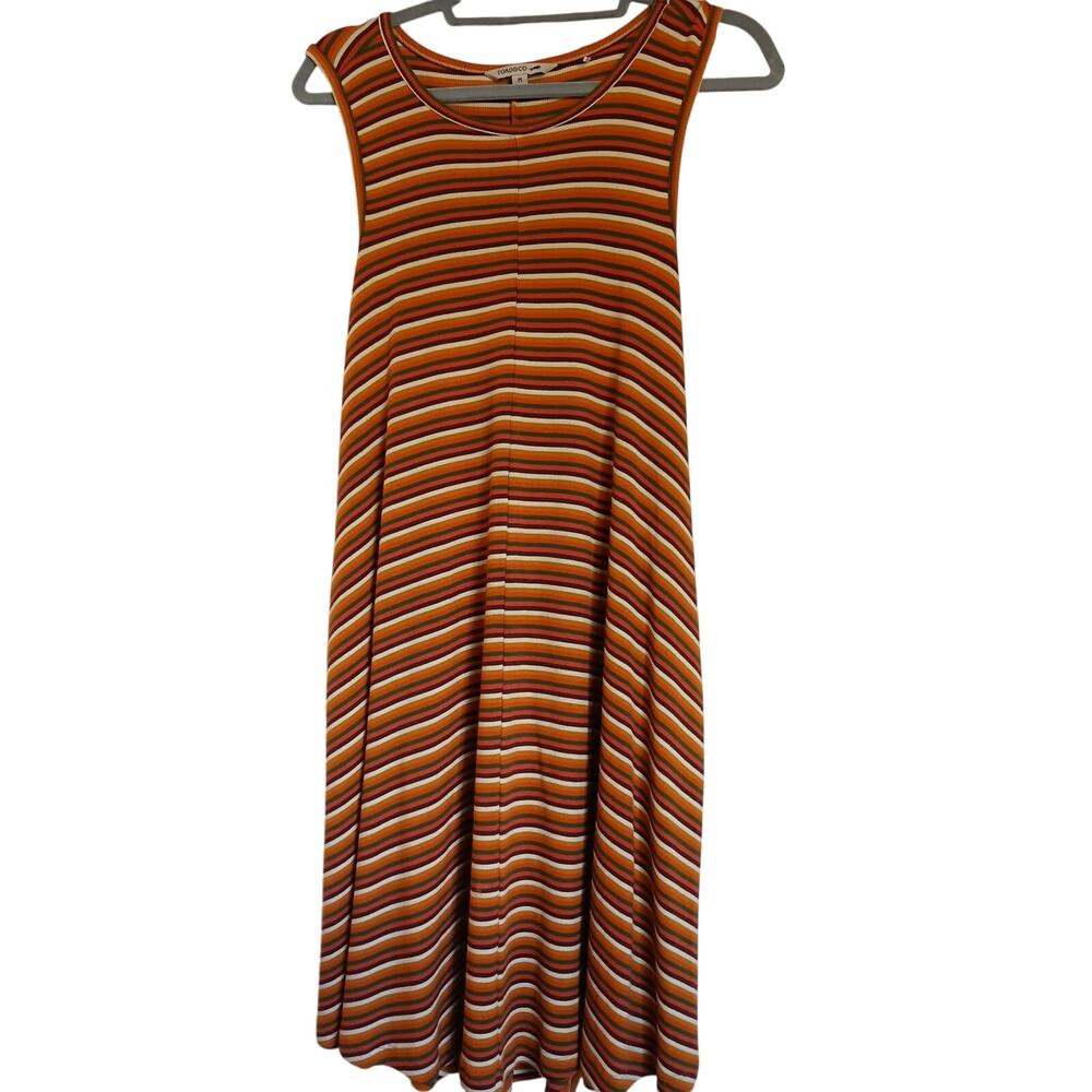 Toad & Co striped W Daisy Ribbed SL dress Micro‎ Modal With Pockets Medium